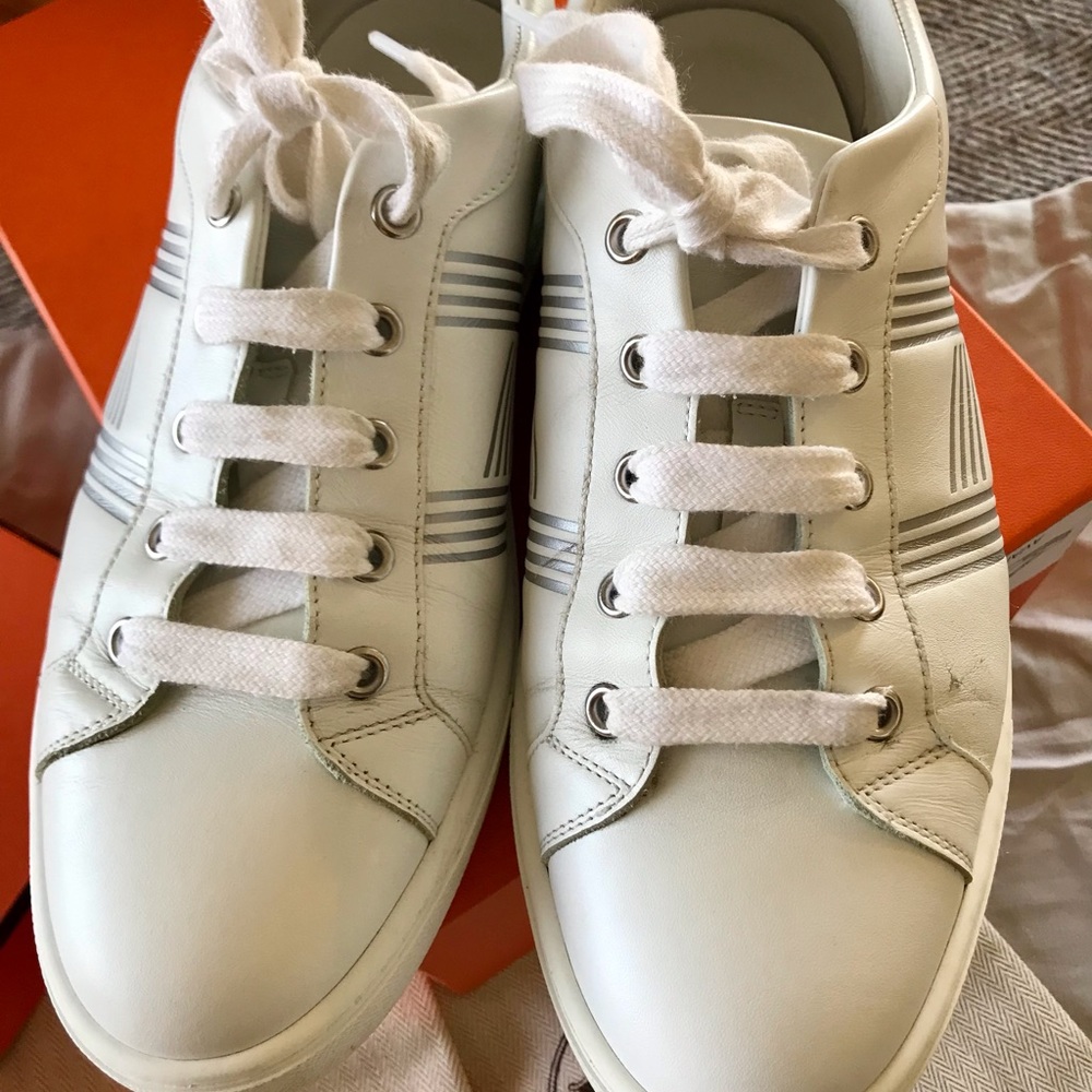 Hermes Avantage sneakers white/silver (argent) 39.5 EU - Picture 8 of 14